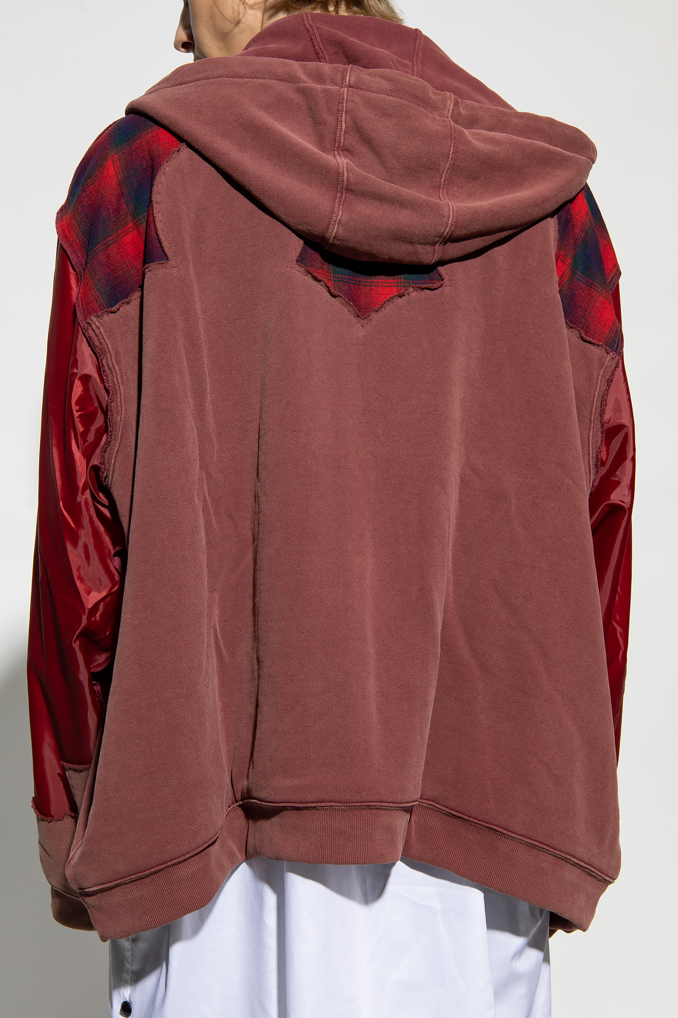 Burgundy Checked Frill hoodie Maison Margiela - Sweater Sweatshirt